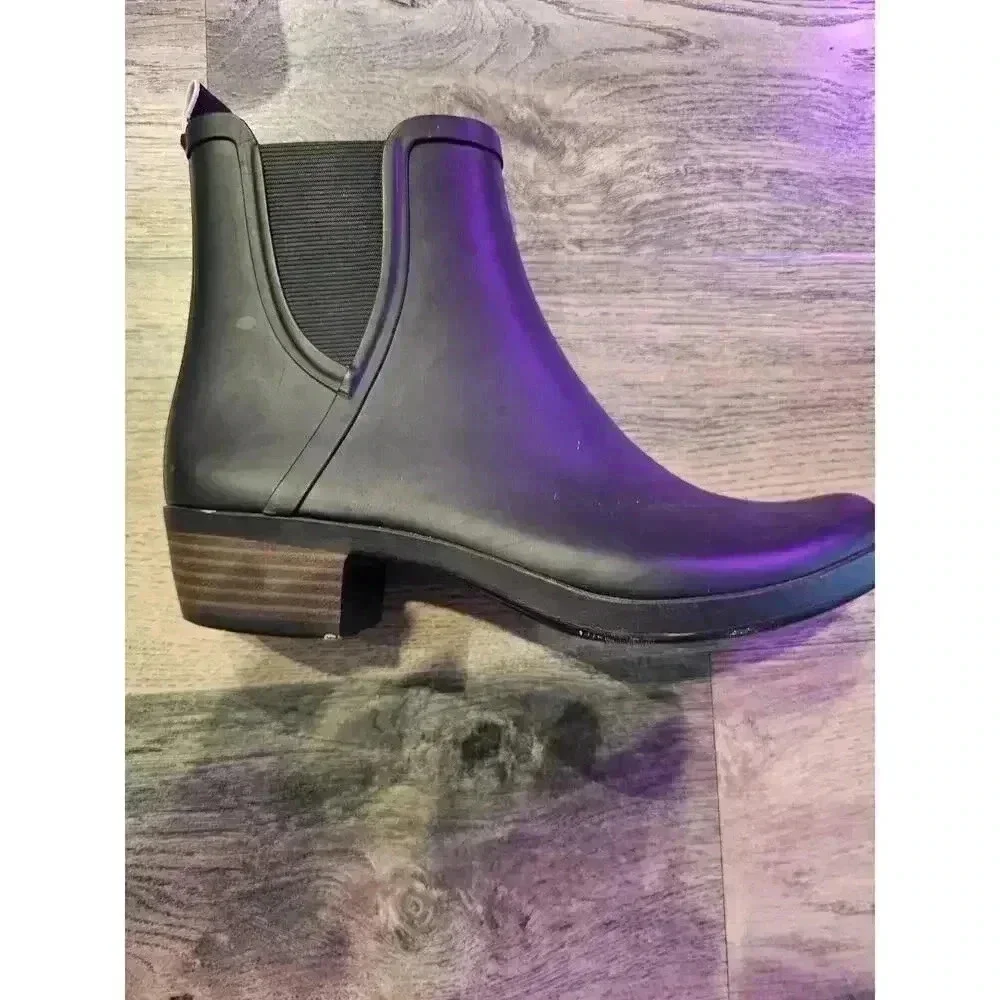 Lucky Brand Boot Sz 7 M Rain Boot Black Synthetic Women